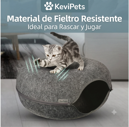 Cama Túnel Tipo Dona para Gatos - KeviPets
