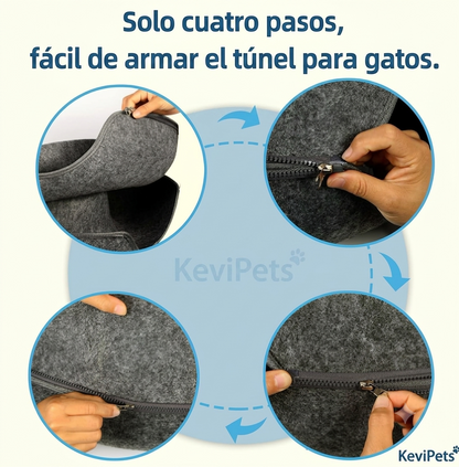 Cama Túnel Tipo Dona para Gatos - KeviPets